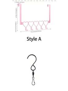 Pink Bow-Shaped Metal Hook, Door-Hanging Design, Elegant Bow Towel Hook Rack, Cute Room Decor, Suitable For Girls' Room, Cabinet, Living Room, Bathroom And Bedroom, Space-Saving And Multi-Functional Decoration - Multicolor - View 14
