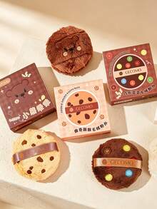 1pc Round Plush Makeup Powder Puff, Embroidered Cookie Pattern, Effective For Applying Setting Powder, Multi-Functional Makeup Sponge, Women's Cosmetic, Women's Gift, Suitable For Vanity, Daily Beauty And Holiday Gifting Occasions - Multicolor - View 10