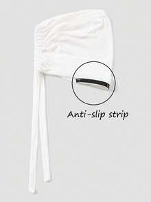1pc Women's Solid Color Anti-Slip Elastic Band Base Cap Adjustable Scarf Hat - White B - View 5