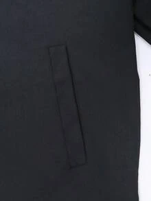 Men's Winter Casual Fashion Solid Color Minimalist Turn Collar Thermal Lined Warm Jacket - Black - View 7