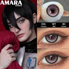 AMARA 1 Pair Of Pink Colored Contact Lenses-Soft, Annual Disposable, For Makeup And Cosplay - Yearly Disposable - View 3
