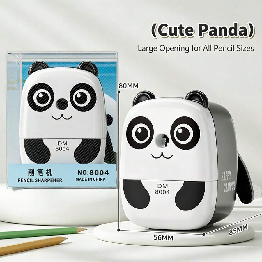 1pc Animal Shaped Pencil Sharpener Panda Cartoon Hand Crank Pencil Sharpener Cute Tiger Hand Crank Pencil Sharpener Random Color Suitable For Office Use - Multiple Colors and Random Styles - View 1
