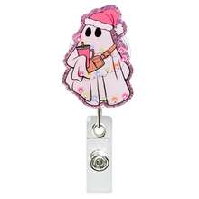 1pc Christmas Acrylic Butterfly Bow Retractable Badge Reel, Halloween Extendable ID Holder For Nurses And Healthcare Workers - Multicolor - View 8