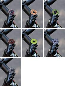TOSUOD MTB 自行車碗組杯蓋與把手蓋 - 輕量化自行車頭管蓋，附 M6x35mm 螺栓，1-1/8 規格，適用於自行車把手，兼容自行車配件，適合山地自行車/ - 彩色 - 查看 6