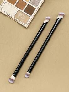 BAILIFOREVER 2/4-Piece Professional Double-Ended Makeup Brush Set - Soft Synthetic Bristles & Portable Travel Kit (Foundation, Contour, Blush, Powder, Eyeshadow, Concealer, Highlight & Blending Brushes) - The Perfect Gift For Women - Black - View 3