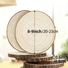 10 Pcs 8-9 Inch Wooden Slice Centerpieces, Natural Polished Wood Rounds For Wedding, Baptism, Cake Stands - DIY Crafts, Candle Holders For Christmas, Halloween Party & Home Decor,Christmas,Halloween Gift - 10 Pack - View 3