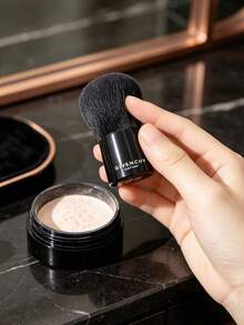 GIVENCHY Kabuki Makeup Brush, Compact Size, Portable And Durable, Suitable For Travel, Soft Dense Bristles, Glossy Black Handle With Logo Design, For Personal Use And Gift Giving, GIVENCHY‑GIFT‑24 - Black - View 2