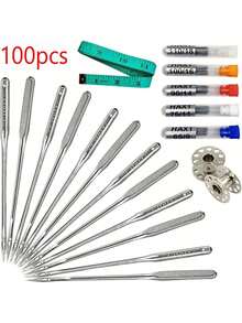 EDCUEBE7 100PCS Universal Stainless Steel Sewing Machine Needles With Threader, Sewing Machine Accessories Sewing Tools. Suitable For Singer, Brother, Janome, Varmax, (Random Storage Box Style) - Multiple Styles - View 2