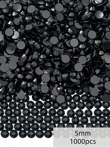 2mm-6mm Black Resin Rhinestones, Flat Back, Non-Hotfix Crystal Rhinestones, Suitable For Handmade DIY, Cups, Bottles, Glasses, Clothing, Loose Glitter Crystal Rhinestones, Craft Decoration - Black - View 9