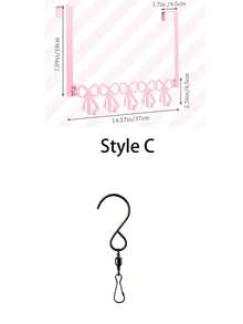 Pink Bow-Shaped Metal Hook, Door-Hanging Design, Elegant Bow Towel Hook Rack, Cute Room Decor, Suitable For Girls' Room, Cabinet, Living Room, Bathroom And Bedroom, Space-Saving And Multi-Functional Decoration - Multicolor - View 13