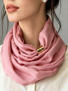Slouchy Scarf, Multiple Colors Available, Knot-Free Scarf/Necklace, Soft Fabric Women's Necklace, Commute Versatile Fashion - Multicolor - View 2