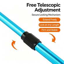 Foldable Fishing Landing Net, Telescopic Aluminum Handle Dip Net, Quick‑Dry Coated Honeycomb Mesh, Portable Triangular Fish Catch Net With Storage Bag For Freshwater Saltwater Fishing - Multicolor - View 5