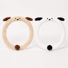 Car Steering Wheel Cover, Plush Cartoon Puppy Non-Slip Design, Autumn/Winter Car Interior Accessory, Suitable For Female Car Owners Car Decoration, Holiday Gift - Multicolor - View 7