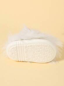Children's Plush Rabbit Slippers, Suitable For Toddler Girls And Boys - Fluffy Faux Fur Rabbit-Shaped House Shoes With Pink Ears, Cute Animal Design, Non-Slip Sole, Suitable For Winter Indoor Wear - Beige - View 7