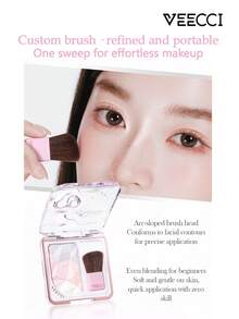 VEECCI Palet Highlighter Diamond, Halus & Berkilau, Efek Bercahaya Alami, Riasan Tahan Lama, Ciptakan Kontur 3D, Palet Multifungsi All-In-One, Cocok Untuk Pemula Makeup - #H01 Merah Muda Ceri - View 8