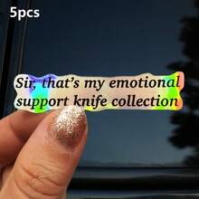 1/2/5pcs "Sir, That's My E Knife Collection"Stickers,Funny Text Waterproof Vinyl Decal, Weird Dark Humor Stickers,Suitable For Cars, Windows, Laptops, Trucks, Laptop, Water Bottle, Notebook, Tool Box, Knife Collector Gift Decor - A - View 13