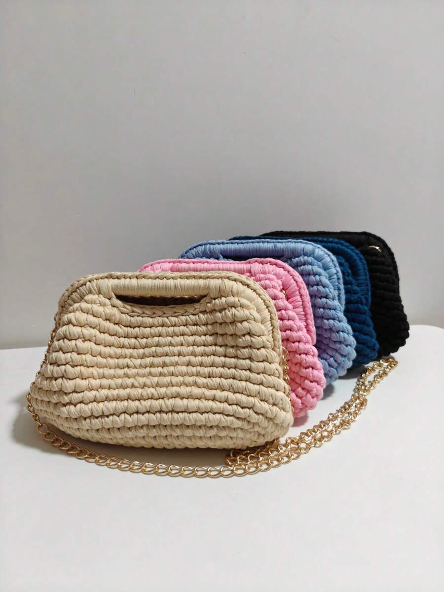 Woven Fashion Shoulder Bag, Crochet Handbag,Straw Bag