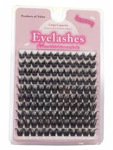 10-Row Large Capacity Segmented Fluffy False Eyelashes, Black Stem Single Cluster Lashes, Thick Natural Manga Big Eye Style, Beginner Self-Application Segmented Eyelashes - View 6