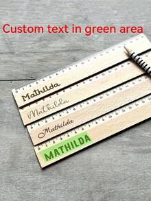 Personalized Laser Engraved Ruler - Customized Name, Wood (E-Waste) - Dual-Purpose Measuring Tool & Elegant Stationery - Birthday, Christmas, Teacher Gifts - For School, Office, Art Projects,Office Decor - Multicolor - View 10