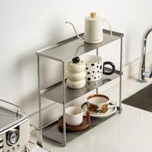 Stainless Steel Multi-Functional Storage Rack - Versatile Storage Shelf For Coffee Cups, Jewelry, Keys, Glasses, Perfume, Cosmetics, And Sundries - 2 Or 3 Tier Display Stand For Bedroom, Living Room, Bathroom, Entryway, Kitchen - Suitable For Home - Silver - View 5