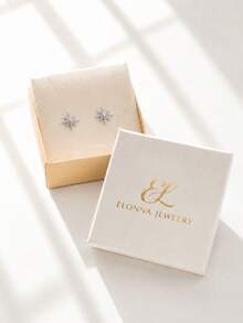 SYMFNY 925 Sterling Silver Octagonal Star Stud Earrings, Unique Accessory, Suitable For Party, Daily Wear And Commute, Women's Jewelry - Silver - View 4