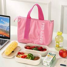 1pc Multi-Color Printed Insulated Lunch Bag, Waterproof Oxford Fabric Tote Bag, Portable Food Carrier Bag Suitable For Office And School - Multicolor - View 4