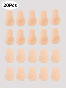 10/20pcs New Extra Large Invisible Anti-Slip Lift-Up Breast Tape, Suitable For Large Breasts, Anti-Glare Breast Tape, Prevent Breast Sagging, Disposable Elastic Non-Woven Fabric Nipple Covers - Non-woven Fabric Floral/round Pattern (lifting Style) - View 7