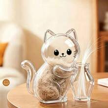1pc Cat Hair Collector/Cat Whisker Collection Vase, High Transparency Acrylic Cat Shaped Fridge Magnet Suitable For Christmas Gift, Kitten Souvenir, Animal Lover, Home Decor, Holiday Gift. - one-size - View 10