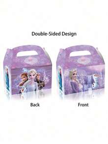 Disney 12/24pcs Anime Theme Party Gift Boxes, Frozen Princess Anna Elsa Cartoon Character Pattern, Party Holiday Birthday Decoration, Candy Portable Paper Gift Boxes - Multicolor - View 7