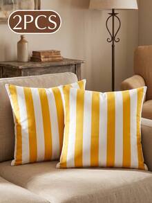 1/2pcs Striped Pattern Pillowcase (No Filling), Cushion Cover, Decorative Pillowcase, Single-Sided Print, Multi-Functional, Breathable, Anti-Pilling, Comfortable, Machine Washable, Suitable For Sofa And Car Pillows, Room Decor, Autumn Decor, Home Decor, Autumn Decor - Multicolor - View 13