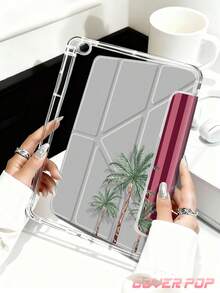 貝殼與椰子樹圖案平板保護殼，相容 iPad Air 11 吋 M3 2025 / M2 2024、Air 第 5 代 2022、Air8 2026 (11/13 吋)、(A16) 11 吋第 11 代 2025，相容 Galaxy Tab、Kindle Paperwhite 第 12 代 2024，透明背蓋，時尚圖案保護殼，自動休眠與喚醒功能，氣囊保護，適合禮品與辦公使用 - 彩色 - 查看 5