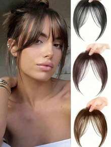 1pc Clip-In 8-Shape Bangs Hair Extension, Natural Look, Invisible Seamless Air Bangs And Sideburns Hair Piece, Suitable For Women, Student Daily Use, Multiple Colors (Color May Vary Slightly From Image) - Multicolor - View 1