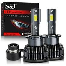 S&D D3S D1S LED Canbus Headlights Blbs D2S D4S 120W 30000LM Turbo LED CSP Chips 6500K For BMW Audi VW Benz - A - View 2
