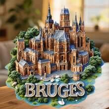 Bruges Gothic Towers And Swan-Swept Canals Magnet Where The Waterways Whisper Medieval Serenity Keepsake For All Metal Surfaces Throughout The Home - A - View 6