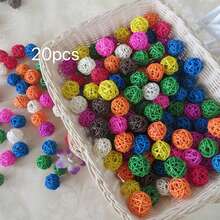 40/20pcs Woven Ball Bird Toys Parrot Chewing Toys 3cm/1.18in Parrot Chewing Toys Suitable For Small Parrots Conure Hamsters Rabbits Toys DIY Handicraft Decoration - A+B - View 11