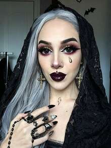 1 Pair Black Cosmetic Contact Lenses, Soft Texture, Suitable For Cosplay, Halloween Costumes, Role-Playing Games And Vacation Makeup Needs, Can Be Used All Year Round - Yearly Disposable - View 6