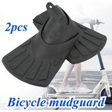 2pcs Bicycle Mudguards Fish Tail Design Bicycle Fenders Road Bike Splash Guard Bicycle Scooter Riding Accessories Universal Mudguards - Black - View 2
