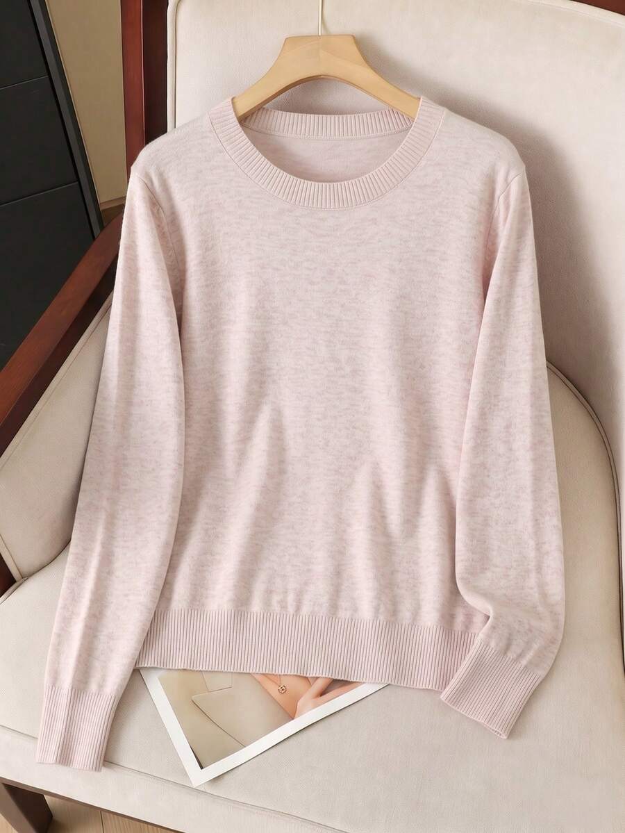 GIGOGOU 女款薄款保暖休閒針織上衣，柔軟舒適，極簡主義秋季服飾