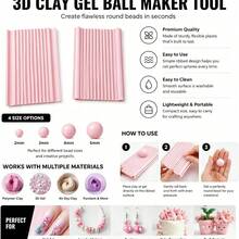 3D Printed Clay Gel Ball Making Tool, 2mm 3mm 4mm 5mm Floral Bead Roller | Nail Art Polymer Clay Bead Roller For 3D Gel Flowers, Spherical Shaping Roller Tool For Round Beads, Earrings, Jewelry Making - Multicolor - View 10