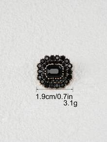 5pcs Classic Square Rhinestone Decorated Metal Buttons, Suitable For Coats, Sweaters, Jackets, Cashmere, Fur Coats, Gold With Dark Green Gemstone, Multi-Functional DIY Sewing Accessories - Multicolor - View 21