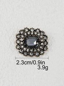 5pcs Classic Square Rhinestone Decorated Metal Buttons, Suitable For Coats, Sweaters, Jackets, Cashmere, Fur Coats, Gold With Dark Green Gemstone, Multi-Functional DIY Sewing Accessories - Multicolor - View 14