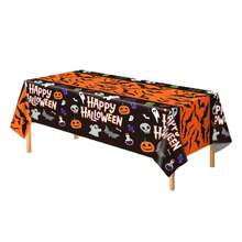 Tablecloth, 3 Packs/1-Pack Halloween Family Indoor And Outdoor Party Decoration Tablecloth, 54x108 Inches Pumpkin Disposable Tablecloth, Suitable For Halloween Or Birthday Party Decoration - Multicolor - View 7
