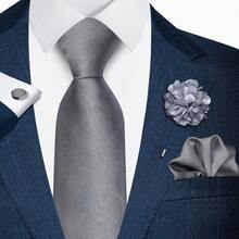 AlanKing Geometric Pattern Men's Tie Set Gift Box, Ideal Holiday Gift For Men - Multicolor - View 5