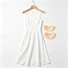 1pc New Comfortable Mango Shaped Self-Adhesive Bra Cup, Gathering Support Bra, Invisible Strapless Bra, Women's Underwear, Breathable Skin Friendly Adhesive Bra, Reusable Backless Bra, Suitable For Wedding Dresses And Formal Wear (Randomly Shipped) - Thin style - View 2
