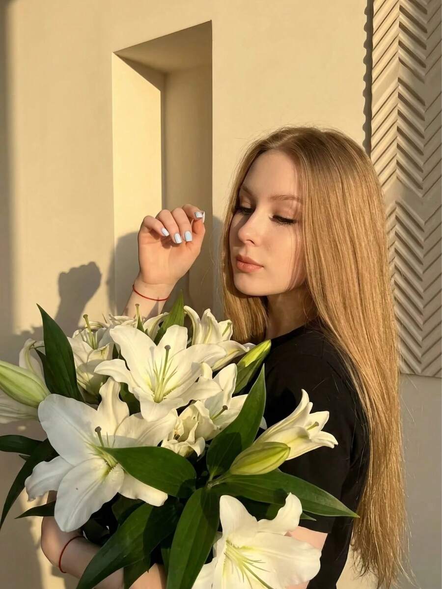 3/6/10PCs 3D Printed Lily Artificial Wedding Bouquet,Realistic Fake Flower For Bride Bridal Shower,Home Living Room TV Table Decor Centerpiece - Multicolor - View 1