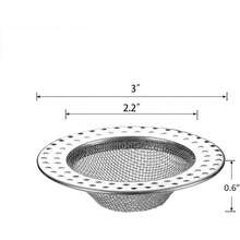 2 atrapa-cabellos para desagües de ducha, cesta de drenaje para ducha, malla de acero inoxidable, adecuada para orificios de 3 pulgadas. Filtro anti-cabellos de malla de acero inoxidable, fácil de limpiar, reutilizable y anti-obstrucción, adecuado para lavabos, desagües y bañeras de baño. - Poco profundo-2 piezas - Ver 3