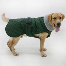 Metglad Quilted Dog Winter Coat, Cold‑Weather Dog Jacket With Fleece Lining, Reflective Adjustable Pet Winter Apparel, Snow‑Suitable Outfit For Small, Medium And Large Dogs - Dark Green - View 5