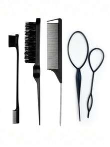 6/5/2pcs Hair Styling Set, Includes Spray Bottle, Comb, Detangling Brush, Styling Brush, Tail Comb, Hair Accessories, Suitable For Makeup And Hair Styling - Multicolor - View 11