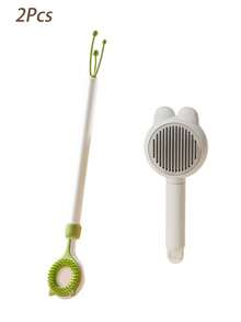 3-In-1 Cat Grooming Tool, Thickened Telescopic Design, With Double-Sided Massage/Scratching Stick And Interactive Cat Teaser, Suitable For Indoor Cats, Gently Removes Loose Fur - Multicolor - View 15
