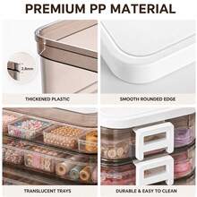 YOUFUNIQUE 3-Tier & 5-Tier Large Capacity Multi-Layer Storage Box, Transparent Portable Art And Sewing Supplies Organizer With Handle, Clear Trays And Labels For Crafts, Beads, Cosmetics, Jewelry, Travel, Camping, Home And Office - White Five-layer - View 5